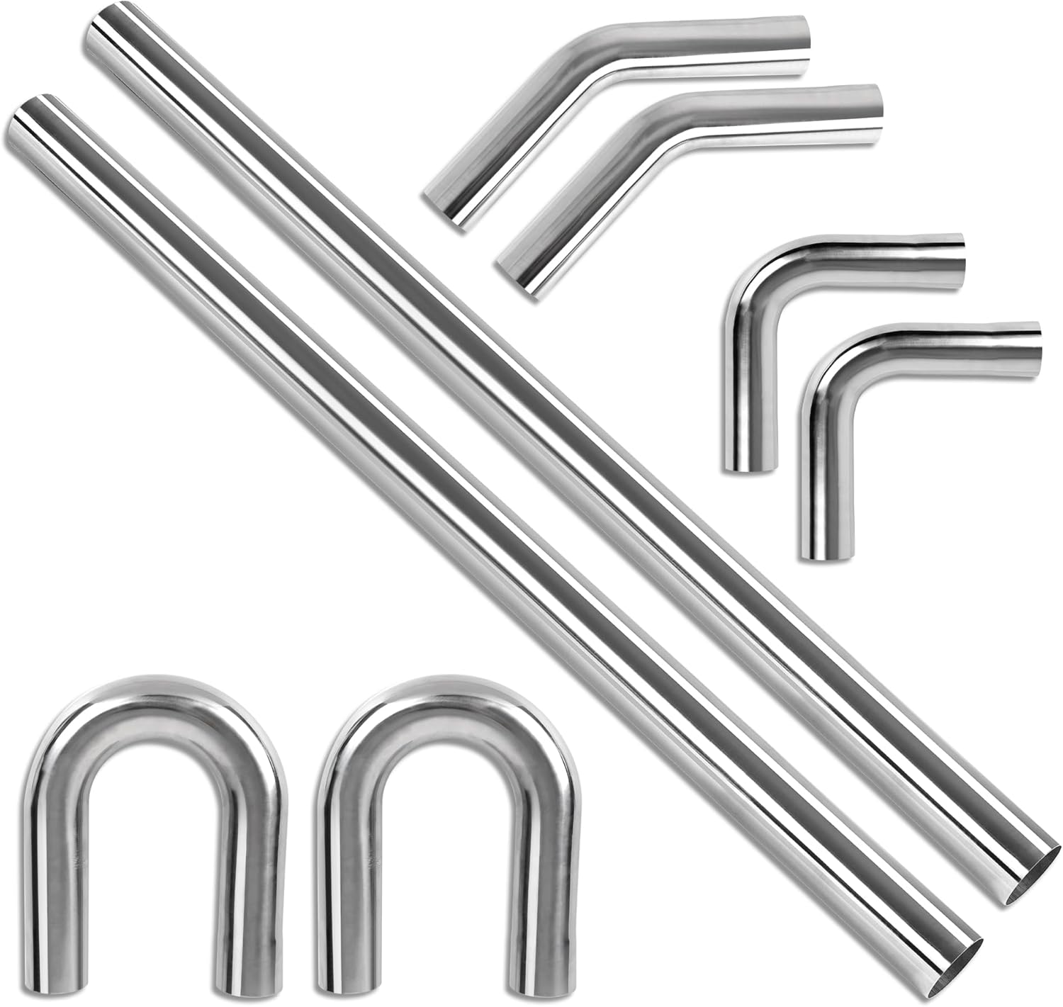 3 Inch O.D. T304 Stainless Steel Exhaust Tubing Mandrel Bend Kit
