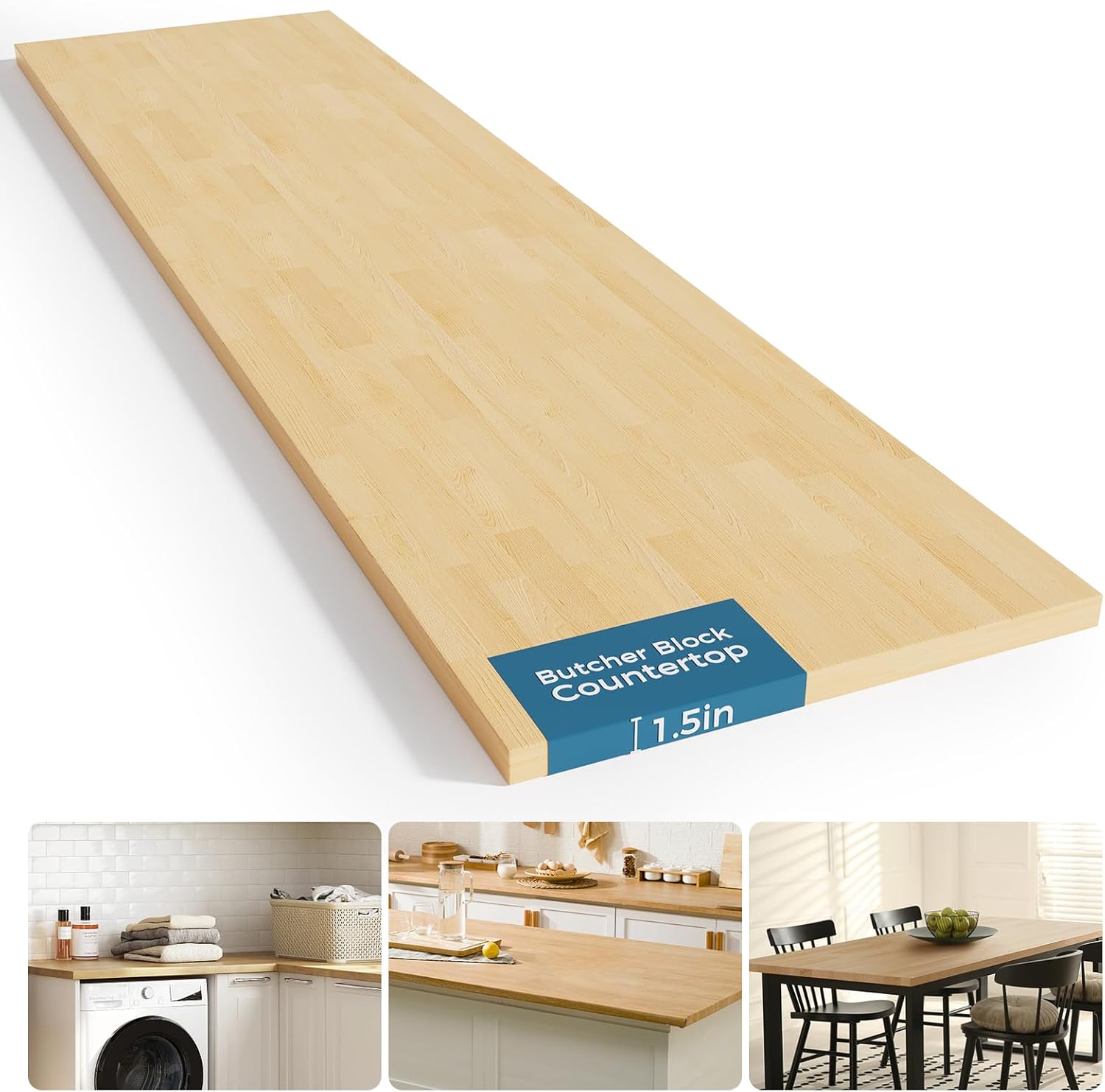 Solid Wood Butcher Block Countertop for DIY Kitchen Projects