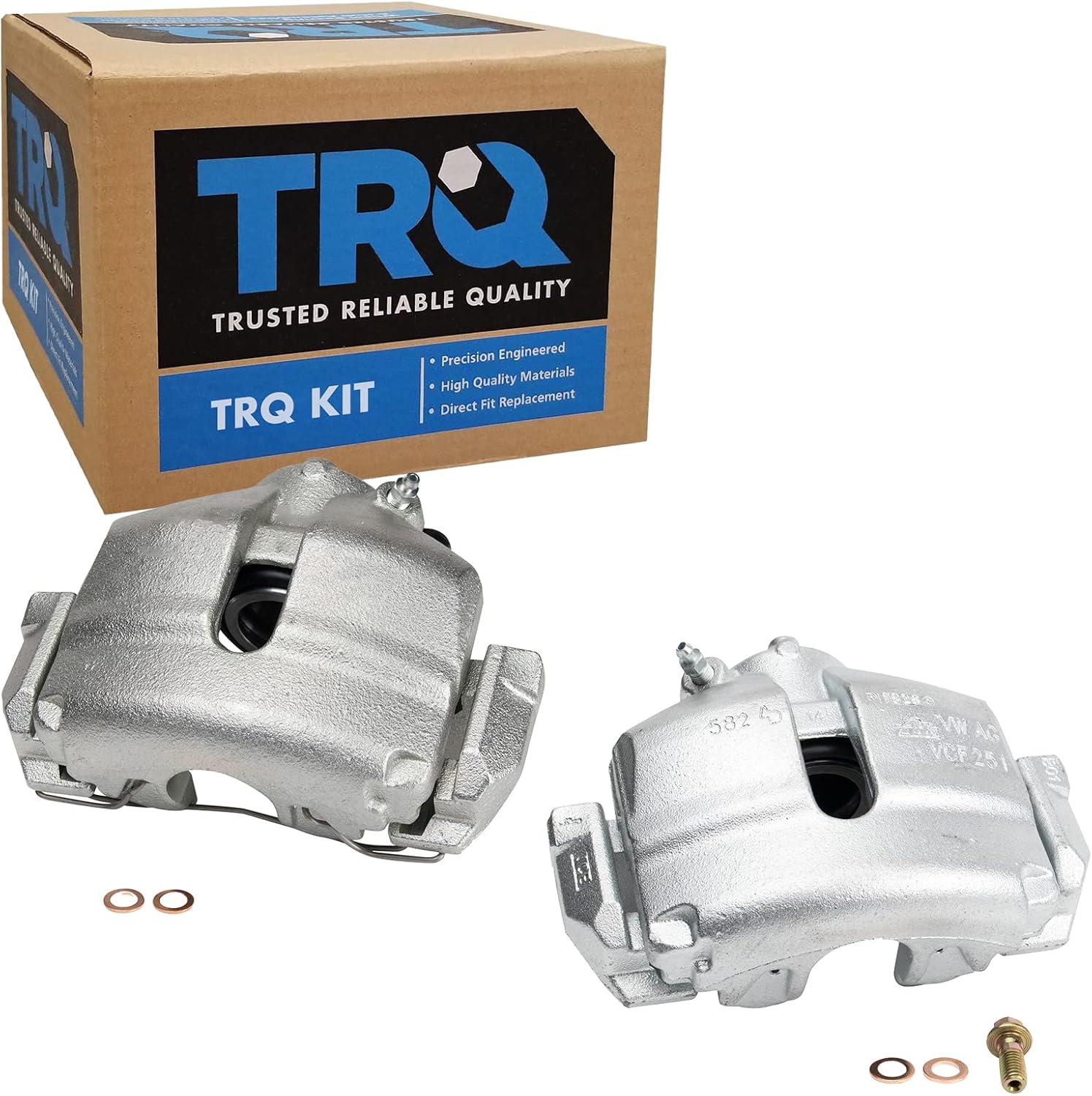 TRQ Front Brake Caliper Set for Audi A3 and VW Models