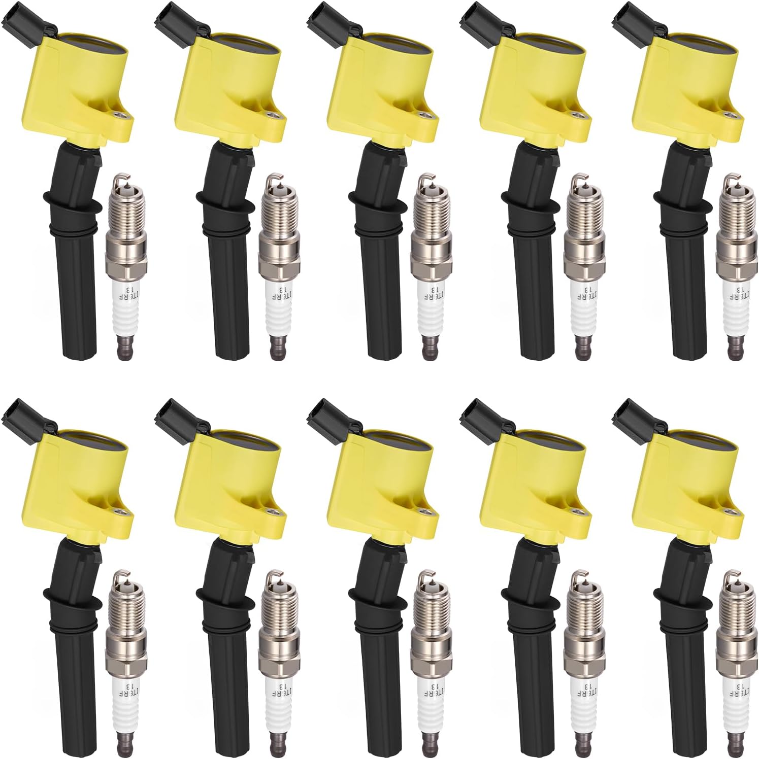 BDFHYK Ignition Coil Pack DG508 and Spark Plug SP479 for Ford