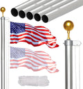 20FT Sectional Flag Pole Kit - Heavy Duty Aluminum Outdoor Flagpole