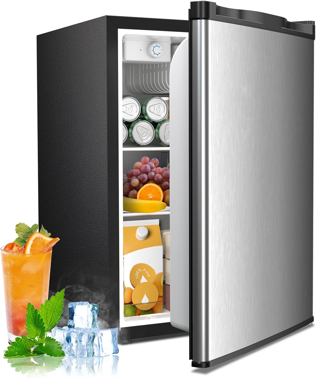 Compact Mini Fridge with Freezer for Dorms and Offices
