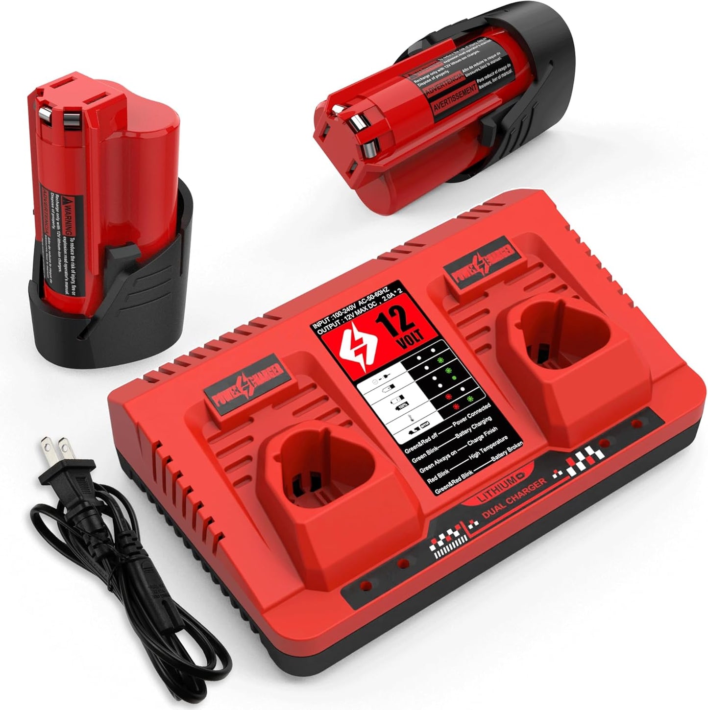 Energup 2Pack 12V 3.5Ah Replacement for Milwaukee M12 Battery