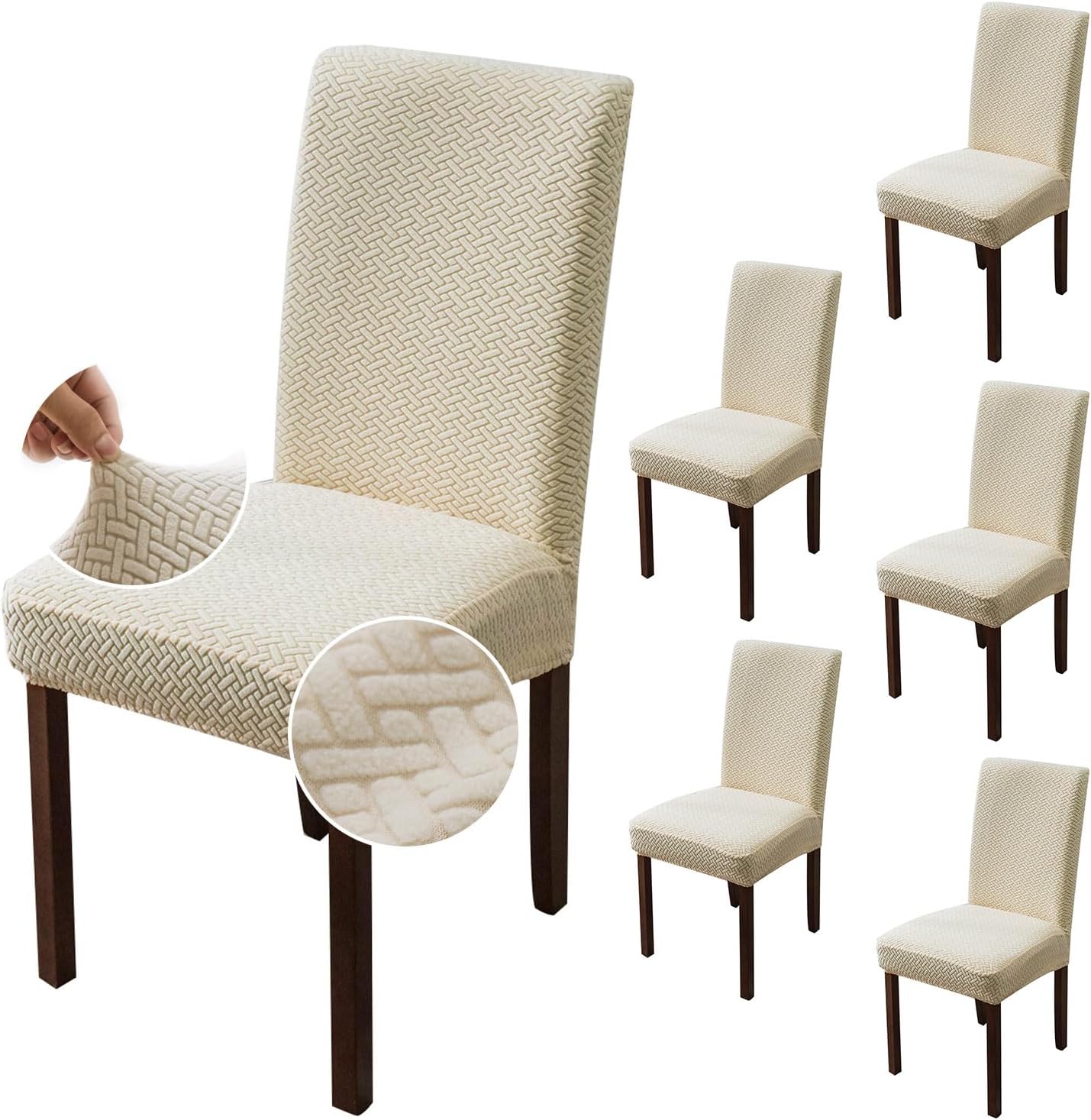 Genina Chair Covers for Dining Room Chair Slipcovers - Beige