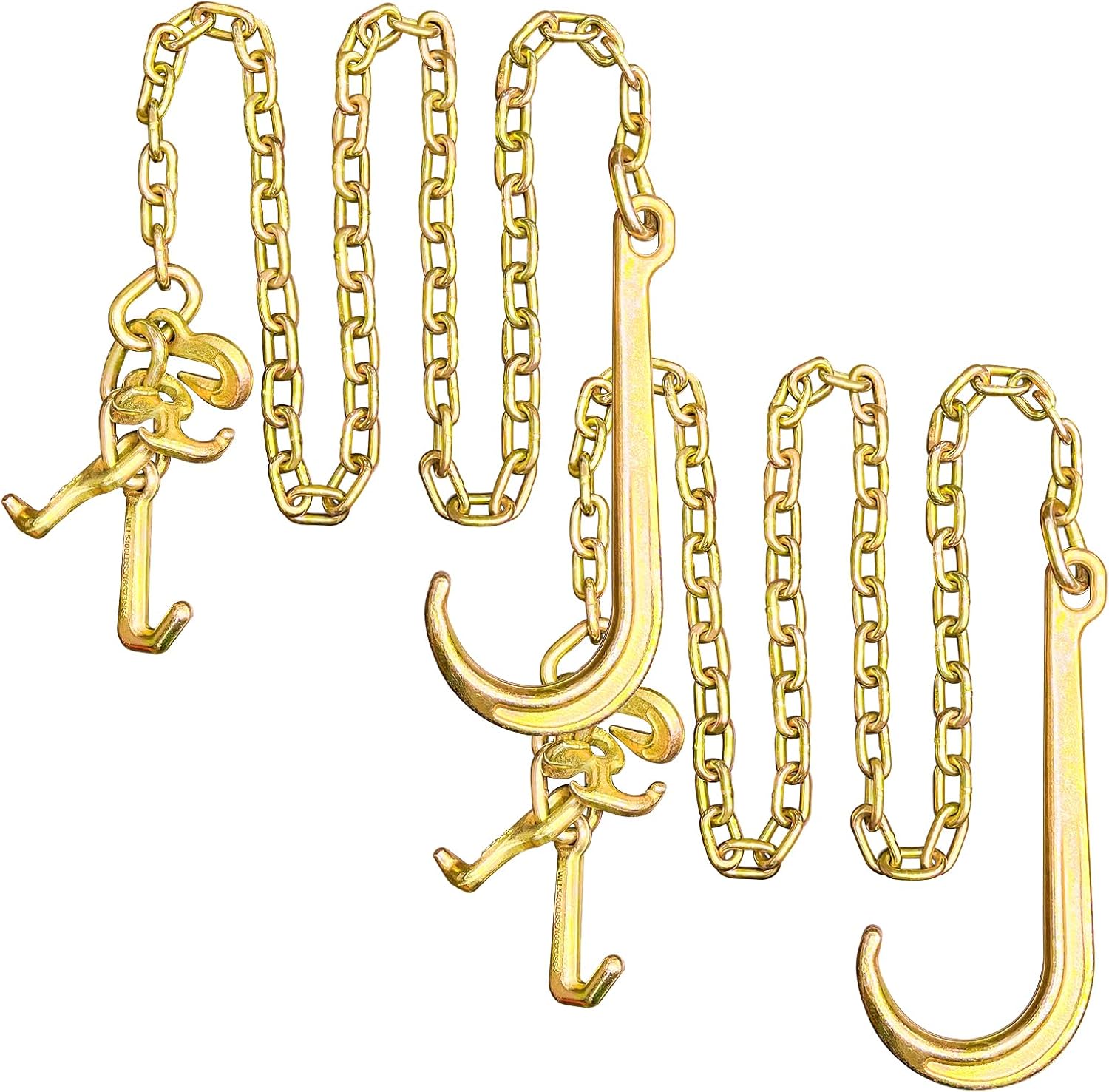 2PCs G80 J Hooks Tow Chain for Heavy-Duty Towing Needs