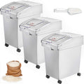 Ingredient Bin 5.2 Gallon Storage Set - Sliding Lid on Wheels
