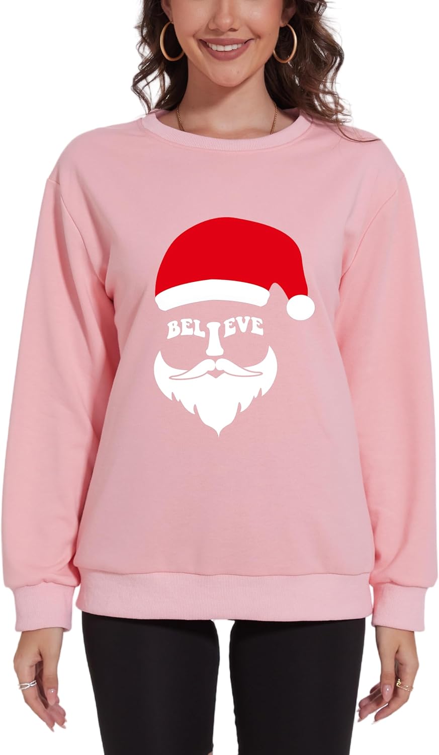 Festive Believe Christmas Sweatshirt: Funny Graphic Crewneck