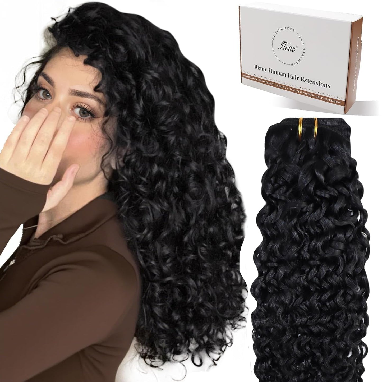 Hetto Clip in Black Curly Hair Extensions for Stunning Styles