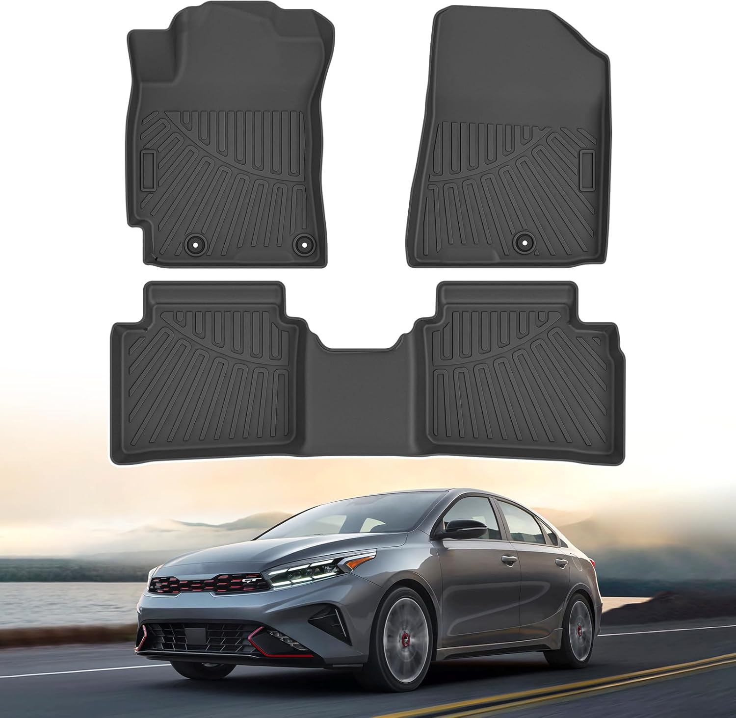 Premium All Weather Floor Mats for 2019-2024 Kia Forte