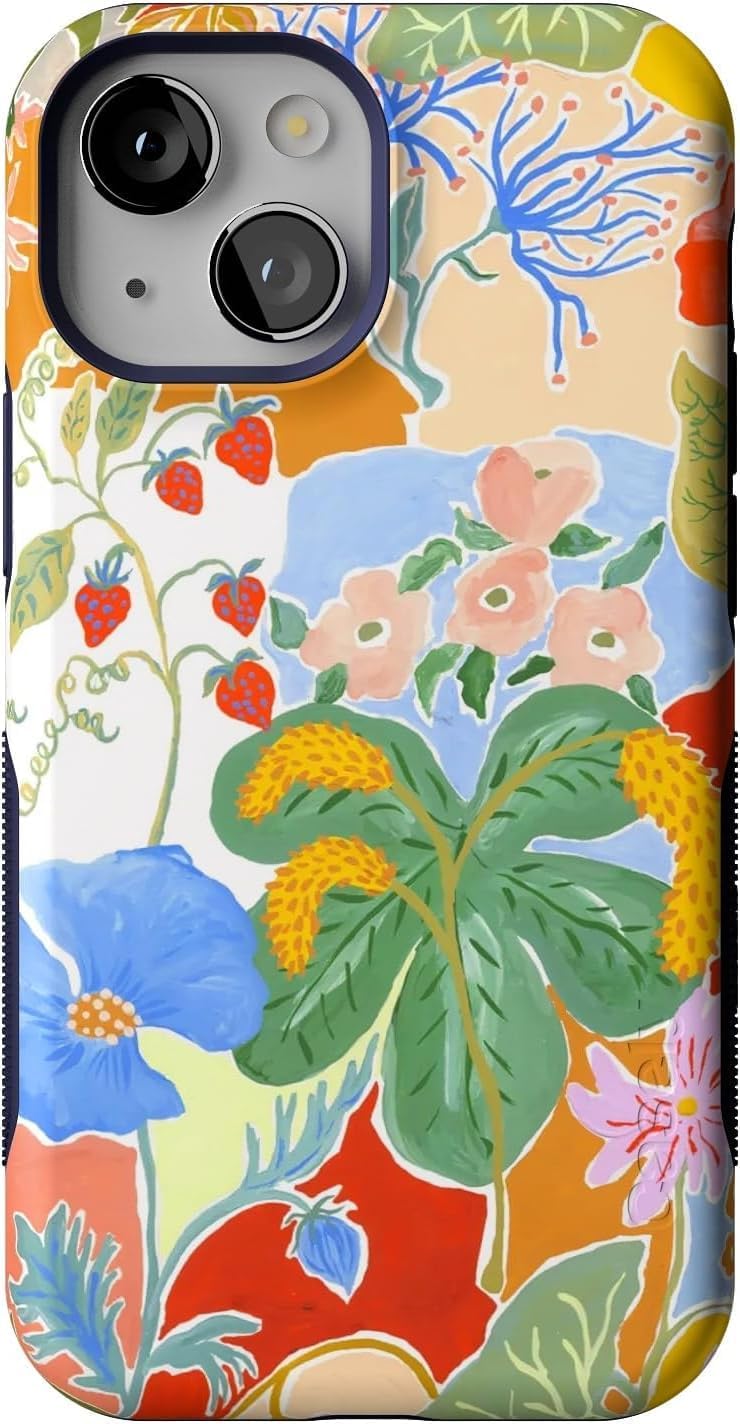 Bold Protective iPhone 13 Mini Case with Floral Patchwork Design