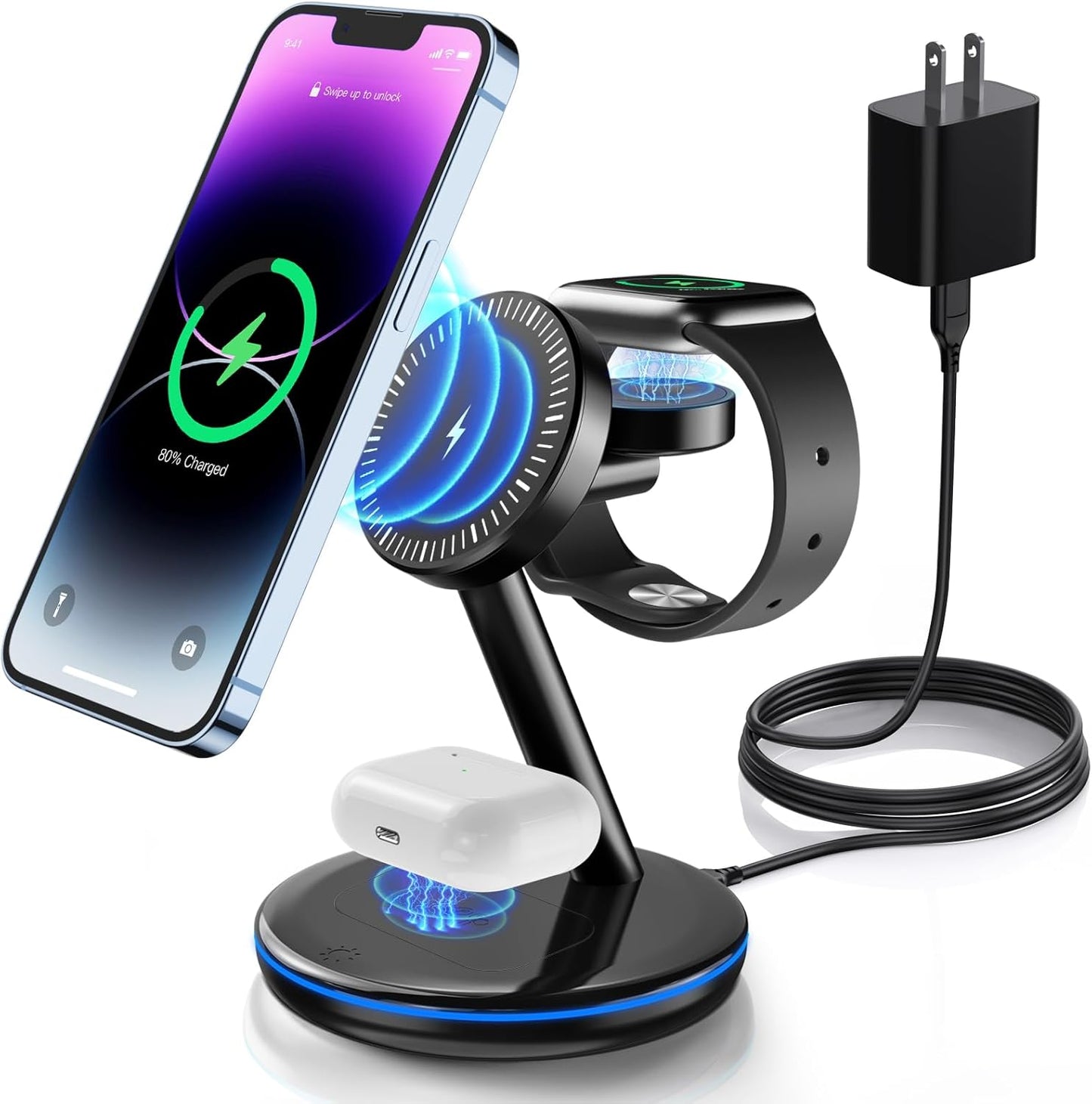 XEITIN 3-in-1 Fast Mag-Safe Charger Stand
