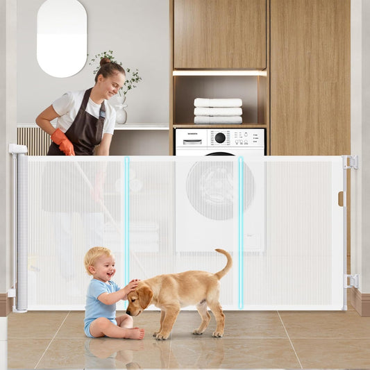 71ft' Retractable Baby Gates for Stairs and Doorways Safety