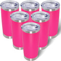 20oz Stainless Steel Tumblers Hot Pink 6 Pack - Vacuum Insulated