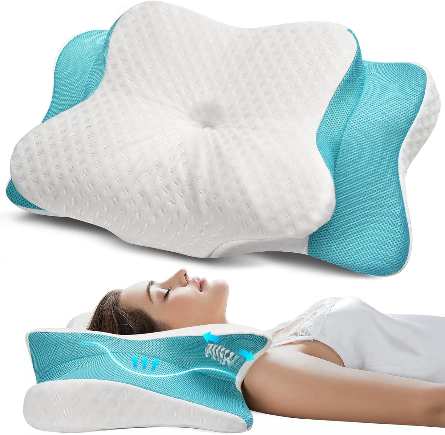 Cervical Pillow for Neck & Shoulder Pain Relief - Ergonomic Design