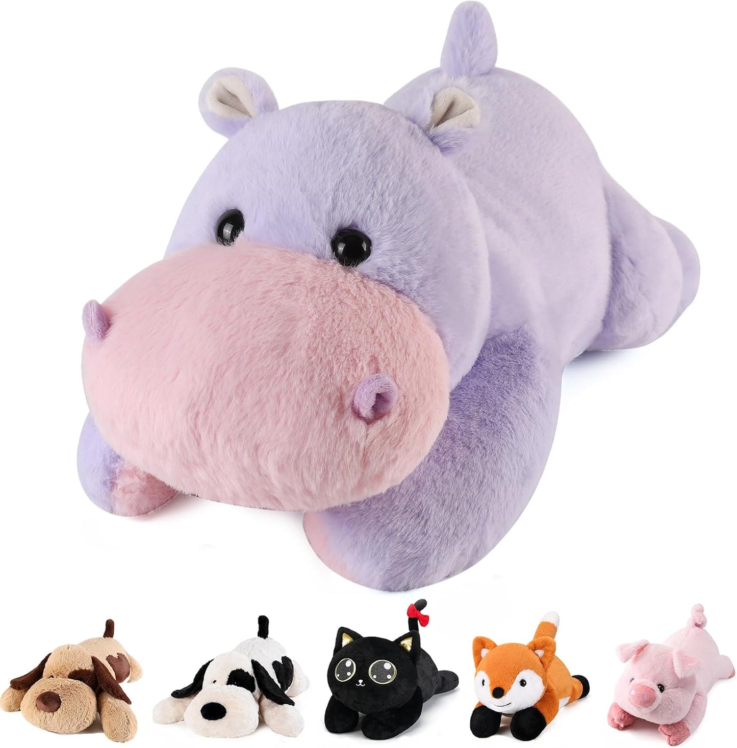 Meowtastic Hippo Weighted Stuffed Animal - 28 Inch Plush Toy