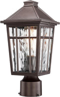 Outdoor Post Light Fixture with Water Ripple Glass - Durable Deck Lamp