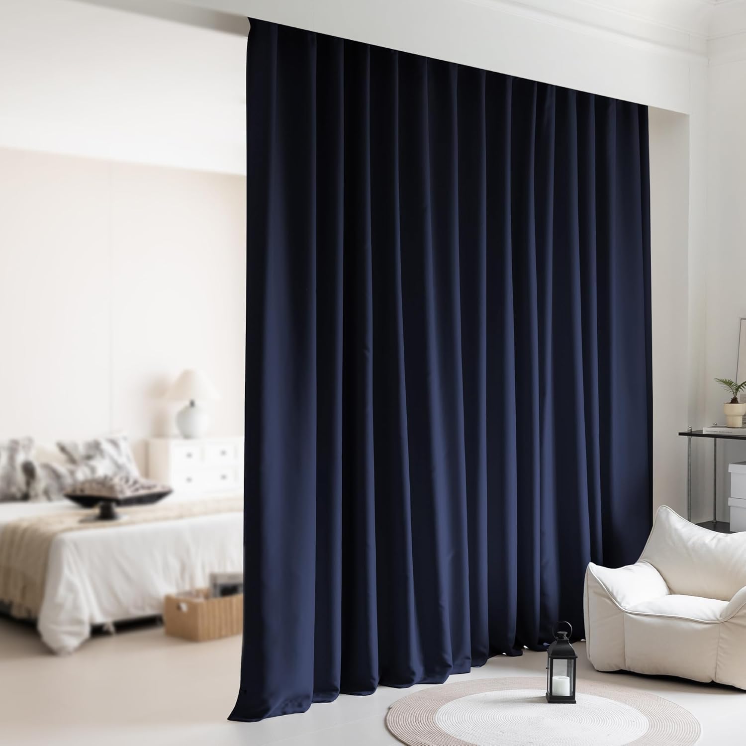 Room Darkening Theater Curtain - Navy, W8.3ft