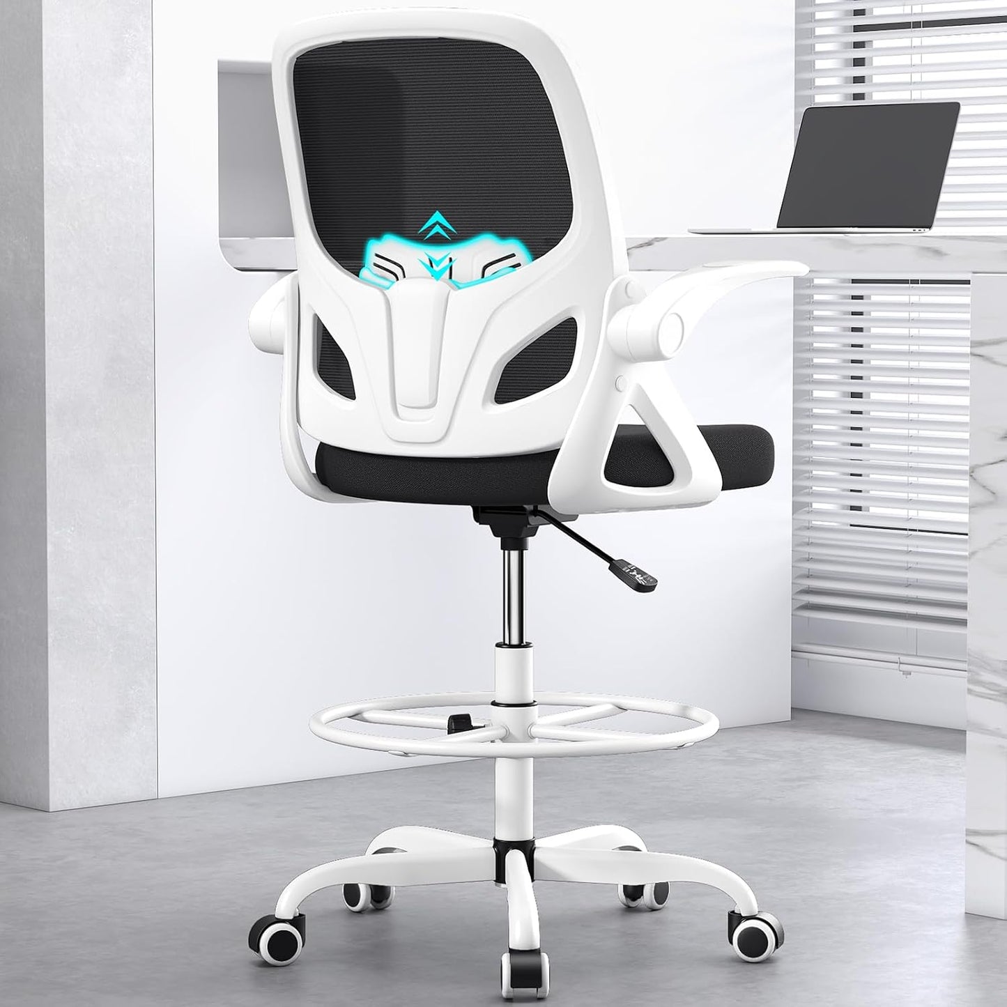 Ergonomic Tall Drafting Chair with Footrest for Home and Work