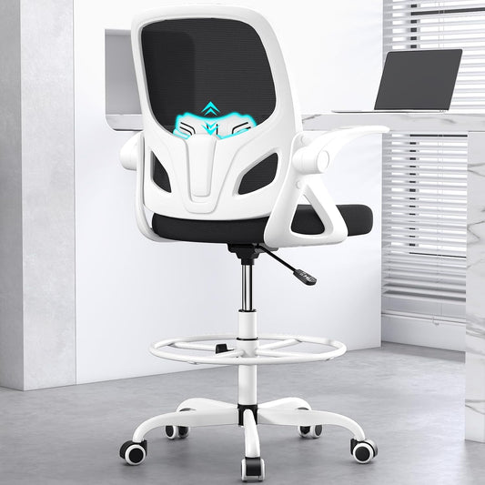 Ergonomic Tall Drafting Chair with Footrest for Home and Work