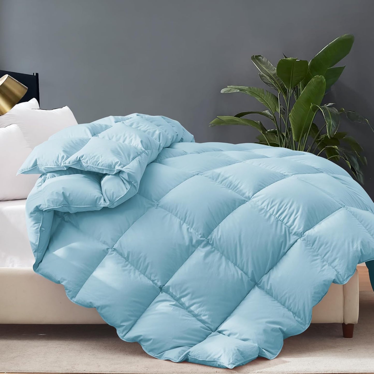 Cosybay Twin Size Feather Down Fiber Comforter for All Seasons