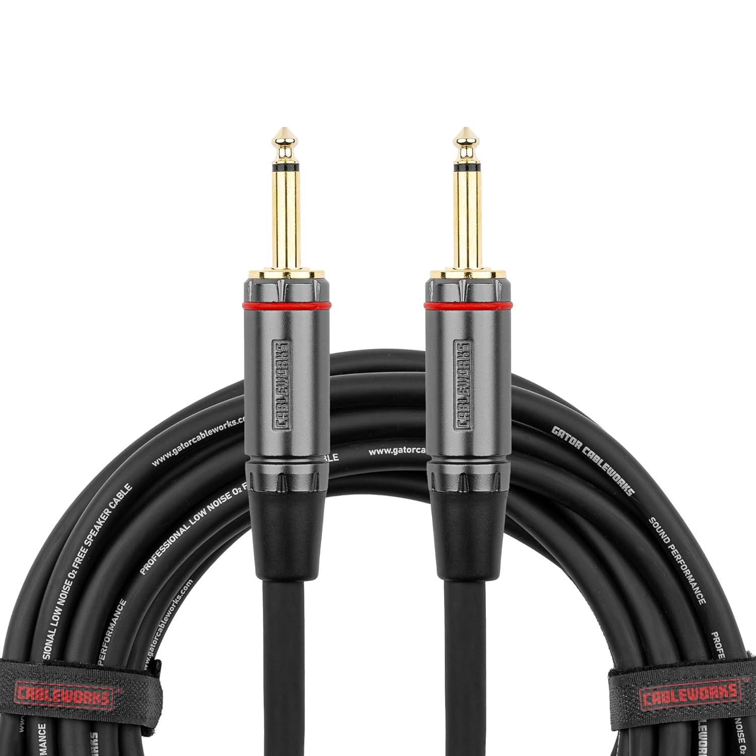 Premium 10 Foot TS Speaker Cable by Gator Cases for Clear Sound