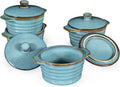 Creme Brulee Ramekins 8 oz with Lids - Oven Safe Mini Casserole Set