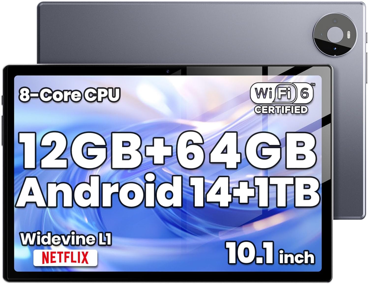 Powerful Octa-Core Android 14 Tablet with 10.1 inch Display