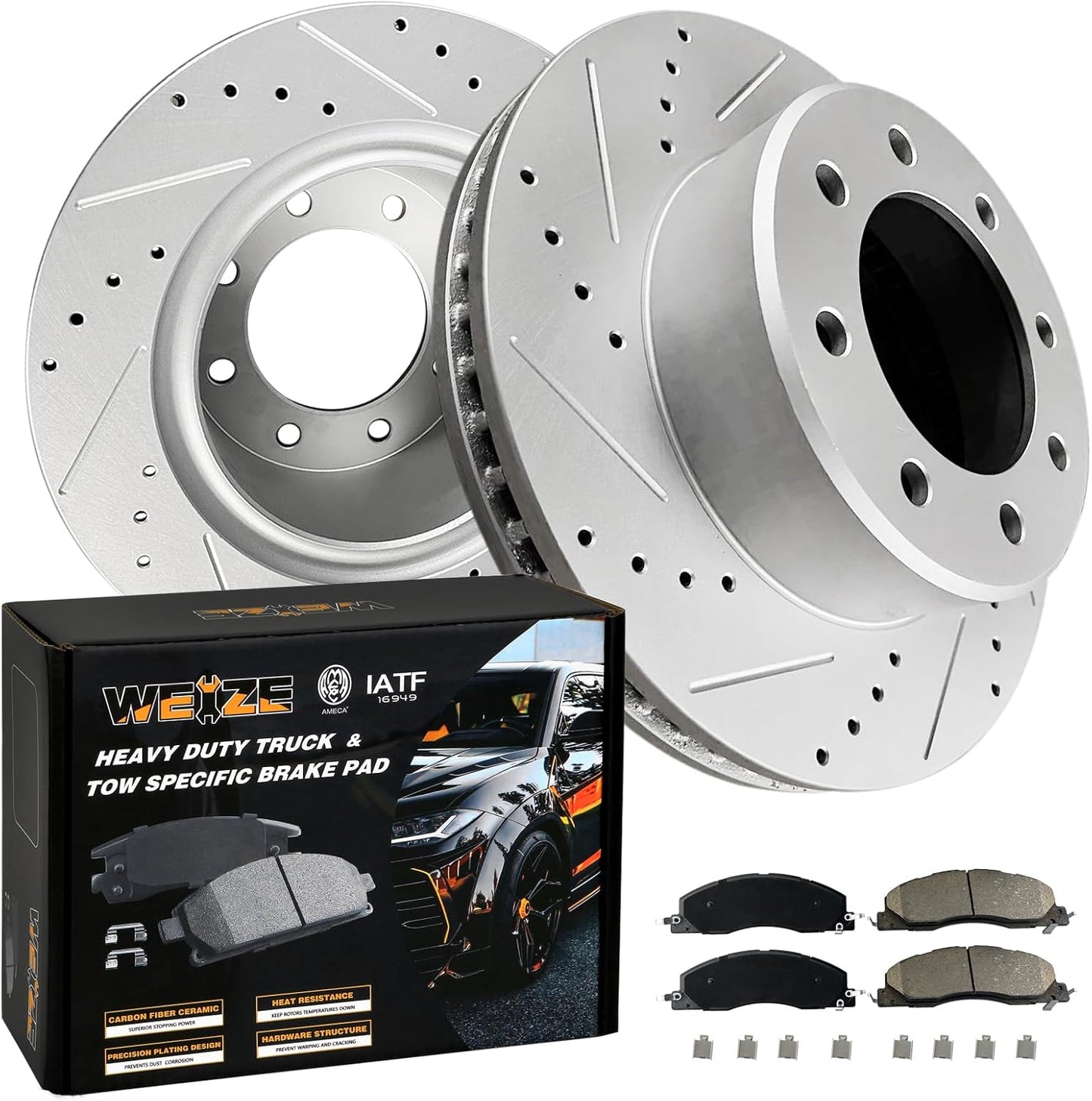 WEIZE Front Truck & Tow Brake Kit for Dodge Ram 2500 3500