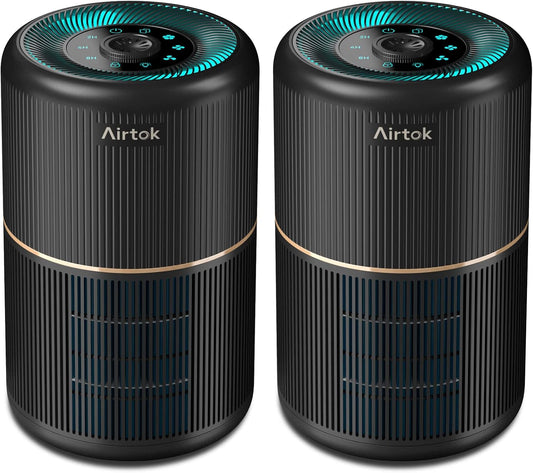 AIRTOK Air Purifier 2 Pack for Home Office with Fragrance Sponge