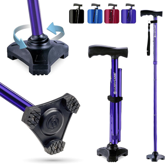 HurryCane Freedom Edition Foldable Walking Cane for Stability