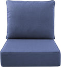 Luxury Outdoor Seat Cushion Set 22 x 24 x 6 in - Supportive Thick Foam