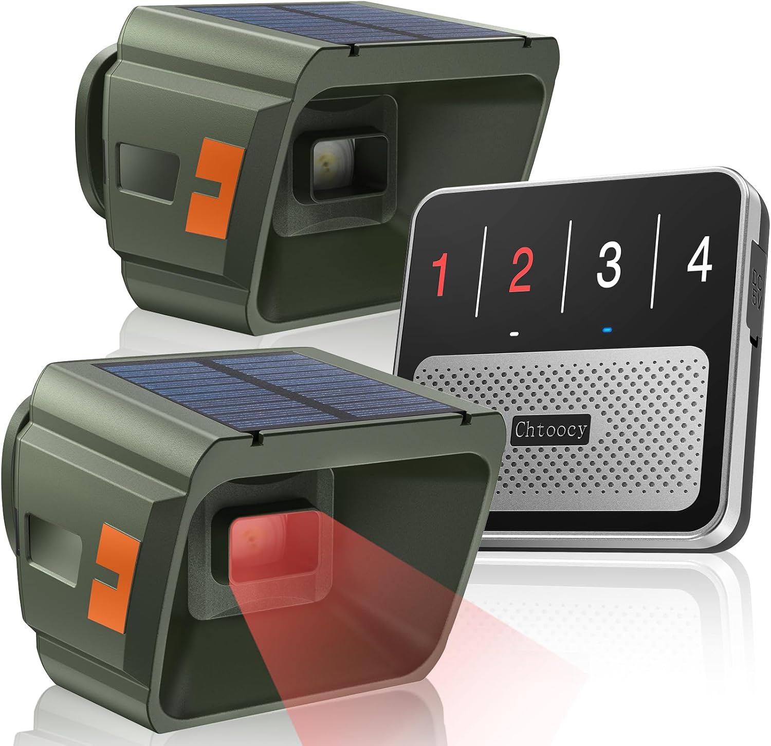 Solar Driveway Alarm Wireless Outdoor with Customizable Tones