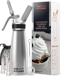 EurKitchen Aluminum Whipped Cream Dispenser - Leak-Free 1-Pint Cream Whipper
