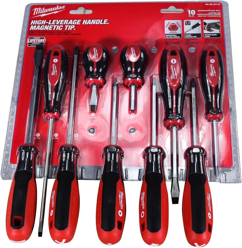 Milwaukee 10 Piece Screwdriver Set with Tri-Lobe Handles