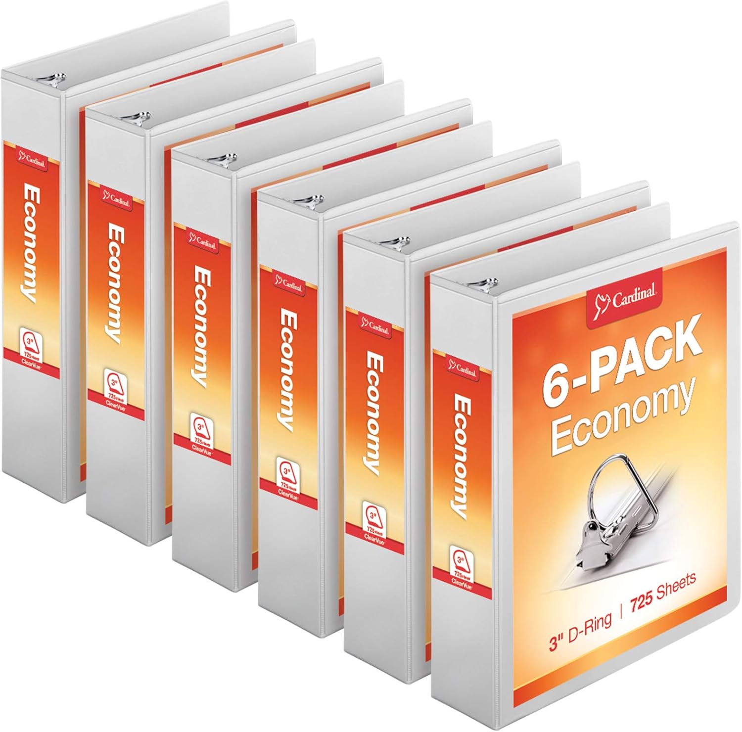 Cardinal Economy 3-Ring Binders with Slant-D Rings for Storage