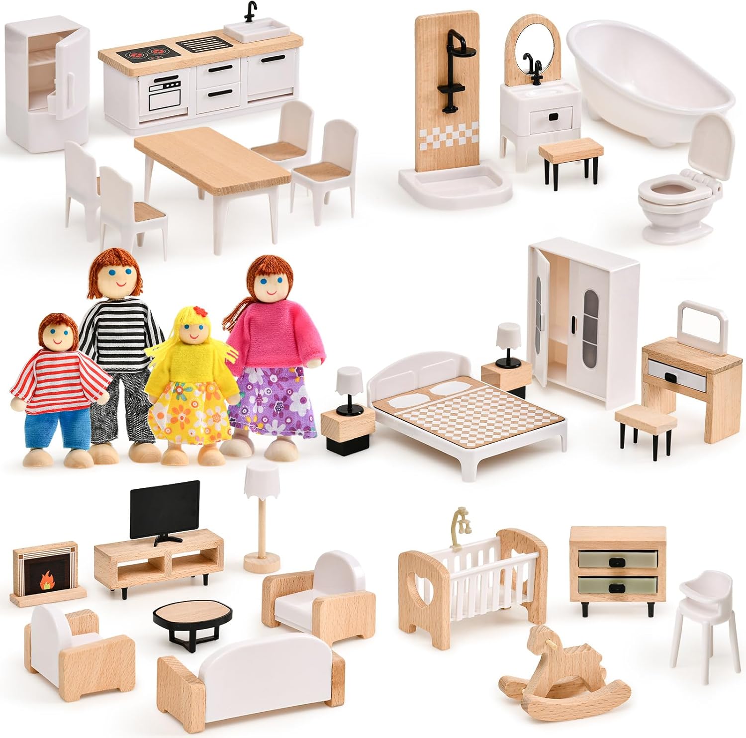 Toyssa Dollhouse Furniture Set for Creative Pretend Play Fun