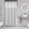 No Hook Stall Shower Curtain with Snap-in Fabric Liner - Grey Linen