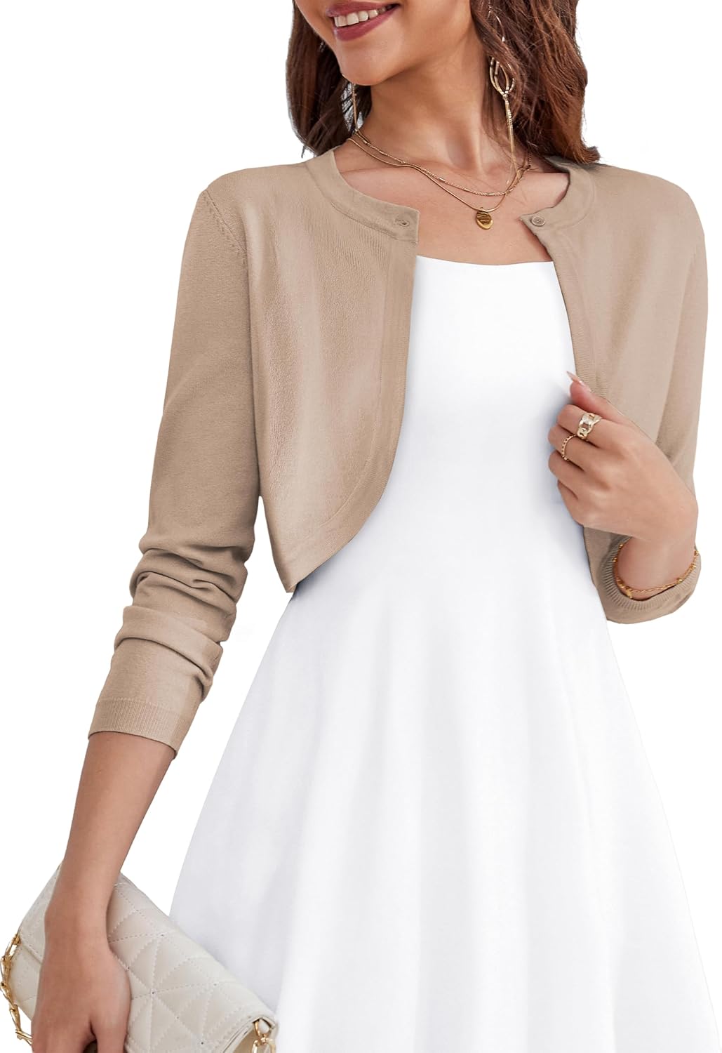 OmicGot Women's Long Sleeve Cardigan for Dresses S-XL