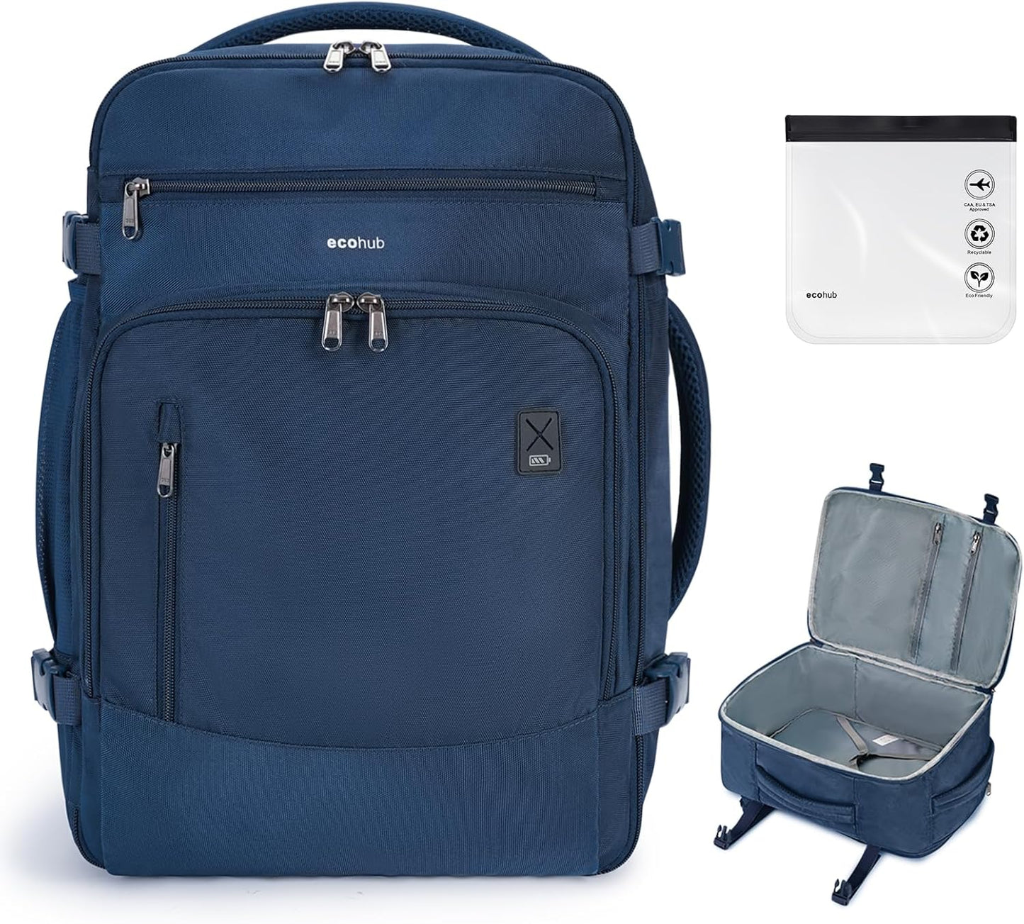 ECOHUB Travel Backpack for Men - Airline Approved Carry On Bag