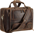 Polare Full Grain Cowhide Leather 17ft Laptop Large Briefcase - Rugged