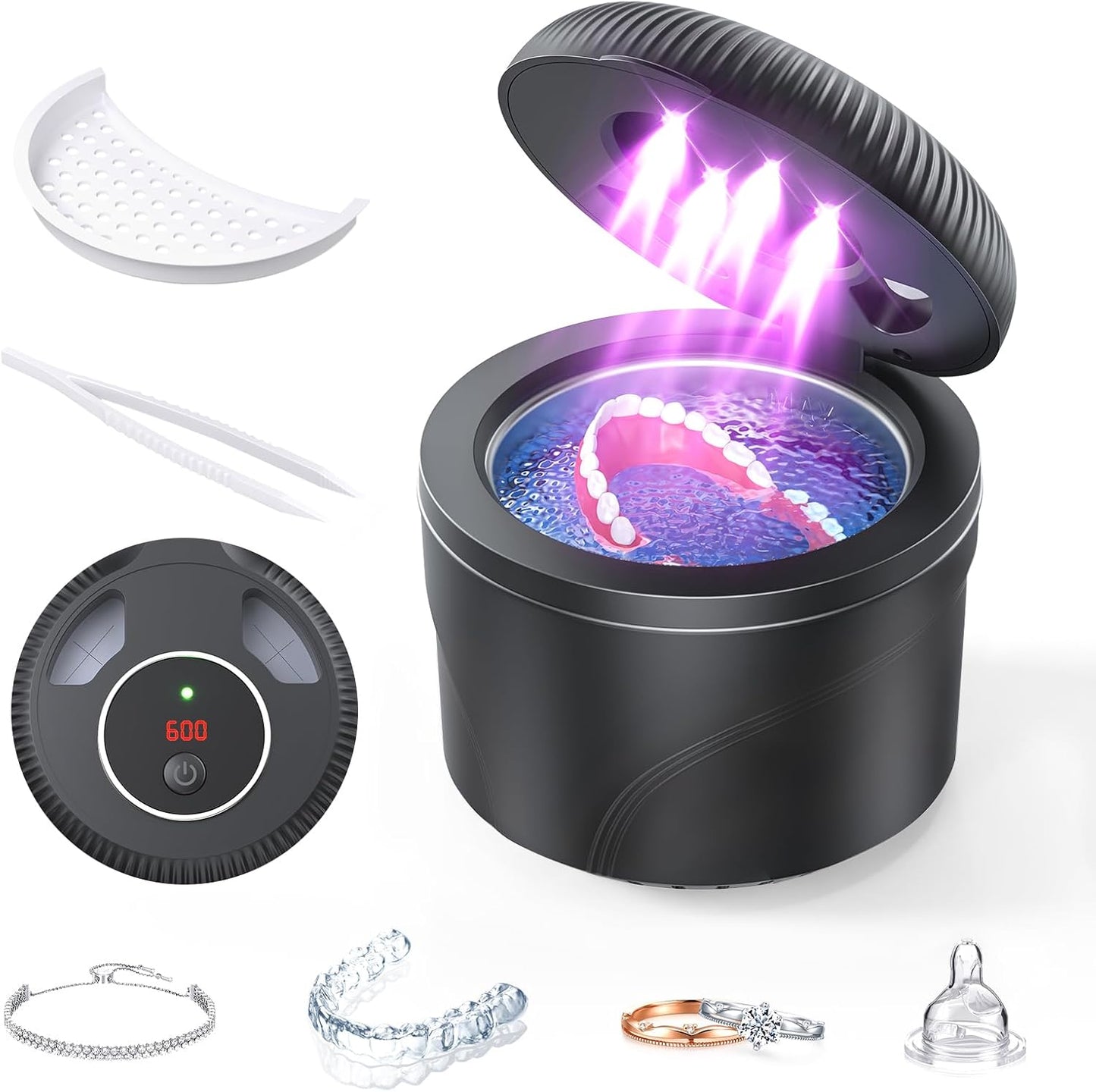 Ultrasonic Retainer Cleaner for Dentures, Mouth Guards & More