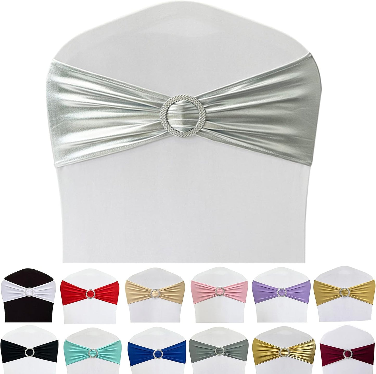 Spandex Chair Sashes Bands for Wedding Party Decoration 50PCS