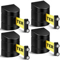 16.4 ft Magnetic Retractable Wall Barrier, 2-Pack Black Caution