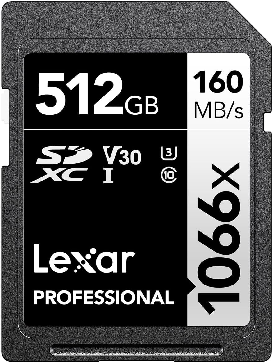 Lexar 512GB Professional 1066x SD Card for DSLR & Mirrorless Use