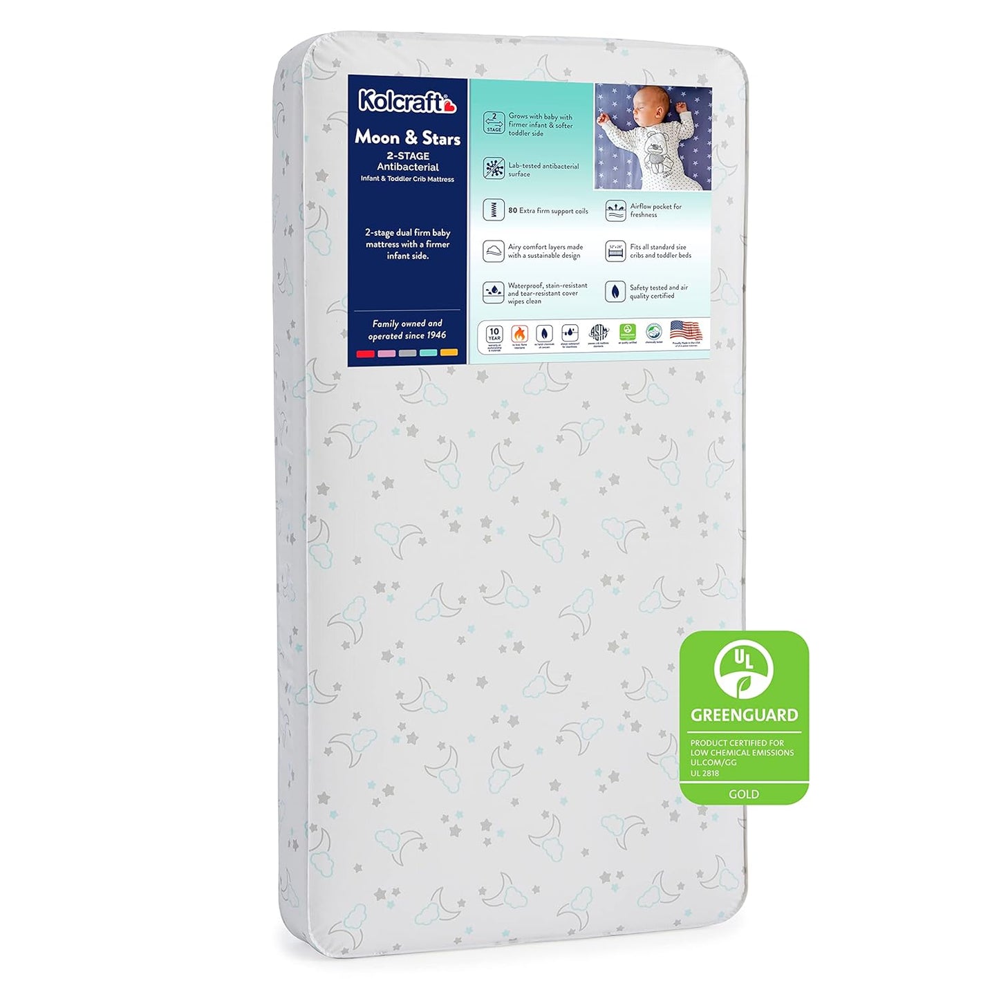 Kolcraft Crib Mattress & Toddler Bed Mattress for Safe Sleep