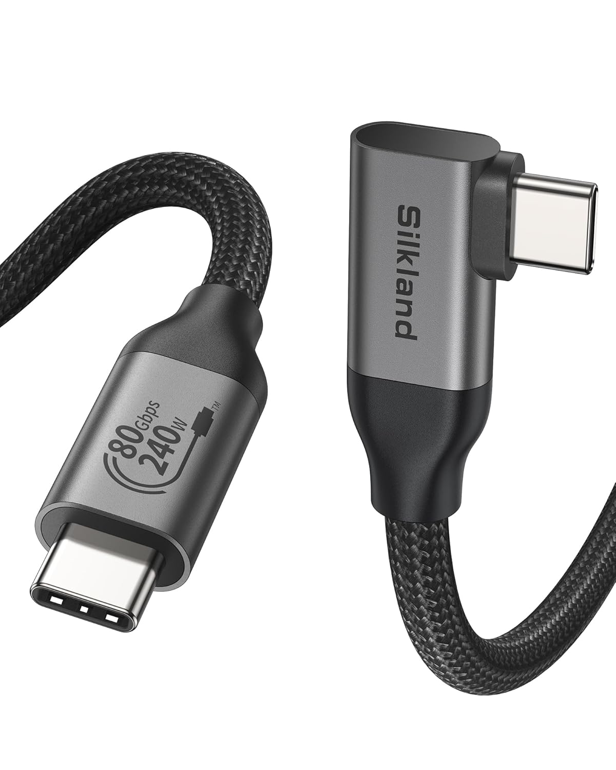 Silkland 80Gbps Right Angle USB 4 Cable for Thunderbolt 5