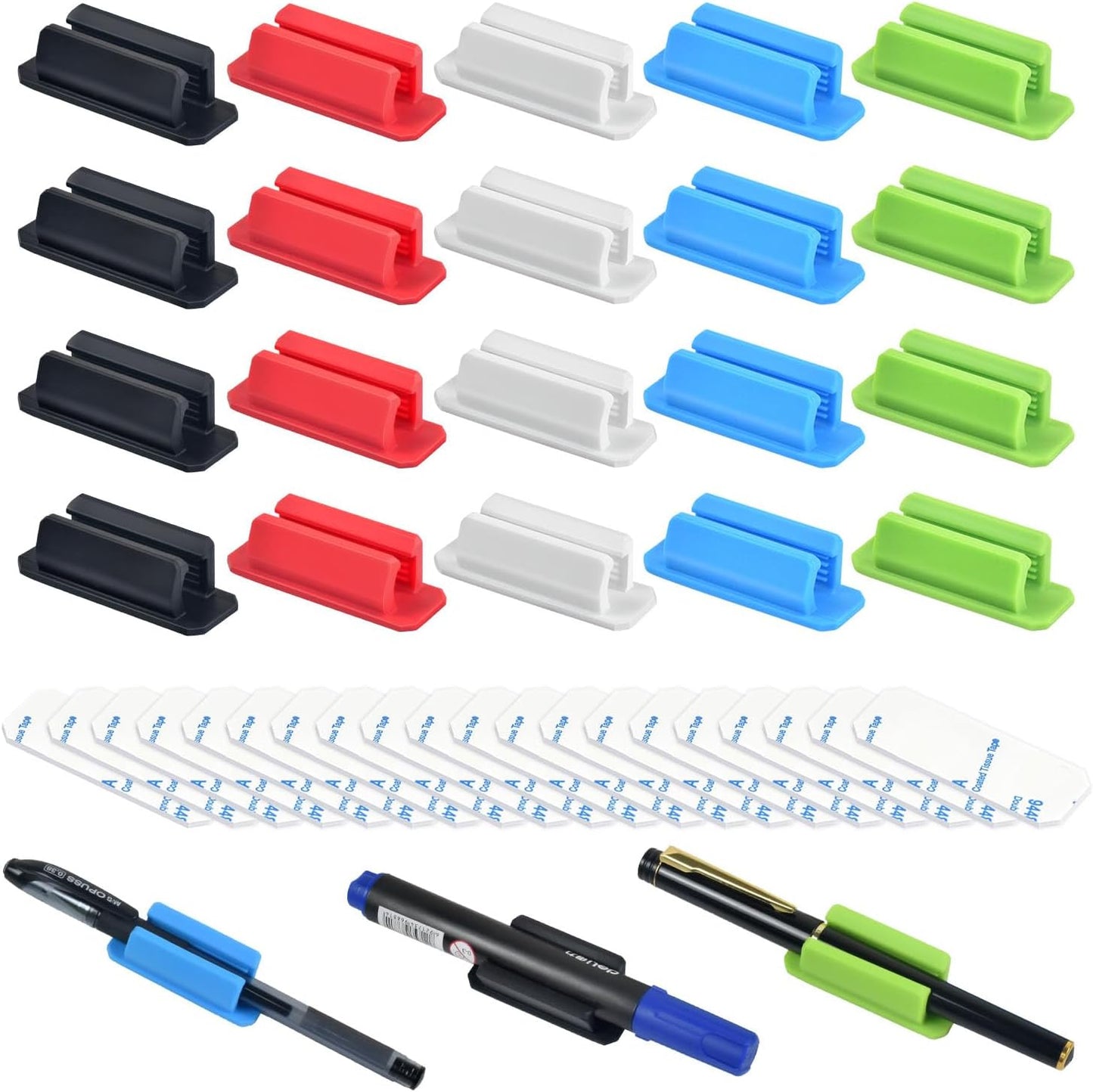 20 Pack Adhesive Pen Holder Set by SameTech
