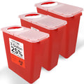 Large Sharps Container 3 Gallon (3-Pack) - Heavy Duty Needle Disposal