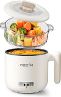 Dezin Electric Pot with Steamer 1.8L Dual Power Ramen Cooker