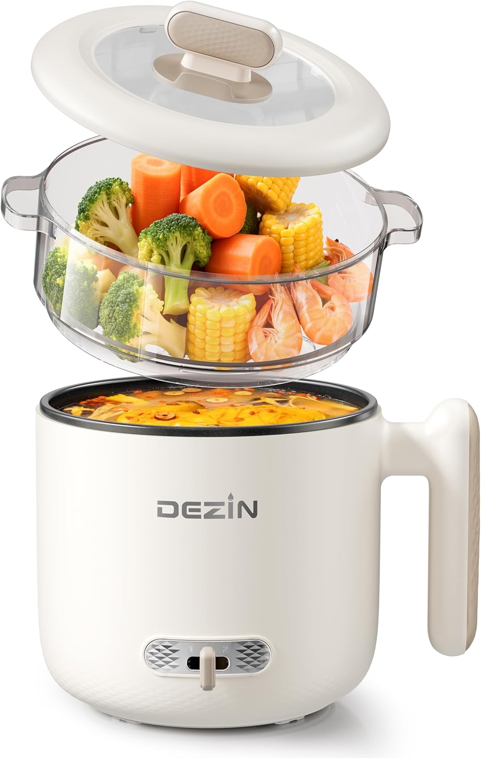 Dezin Electric Pot with Steamer: Versatile 1.8L Cooking Solution